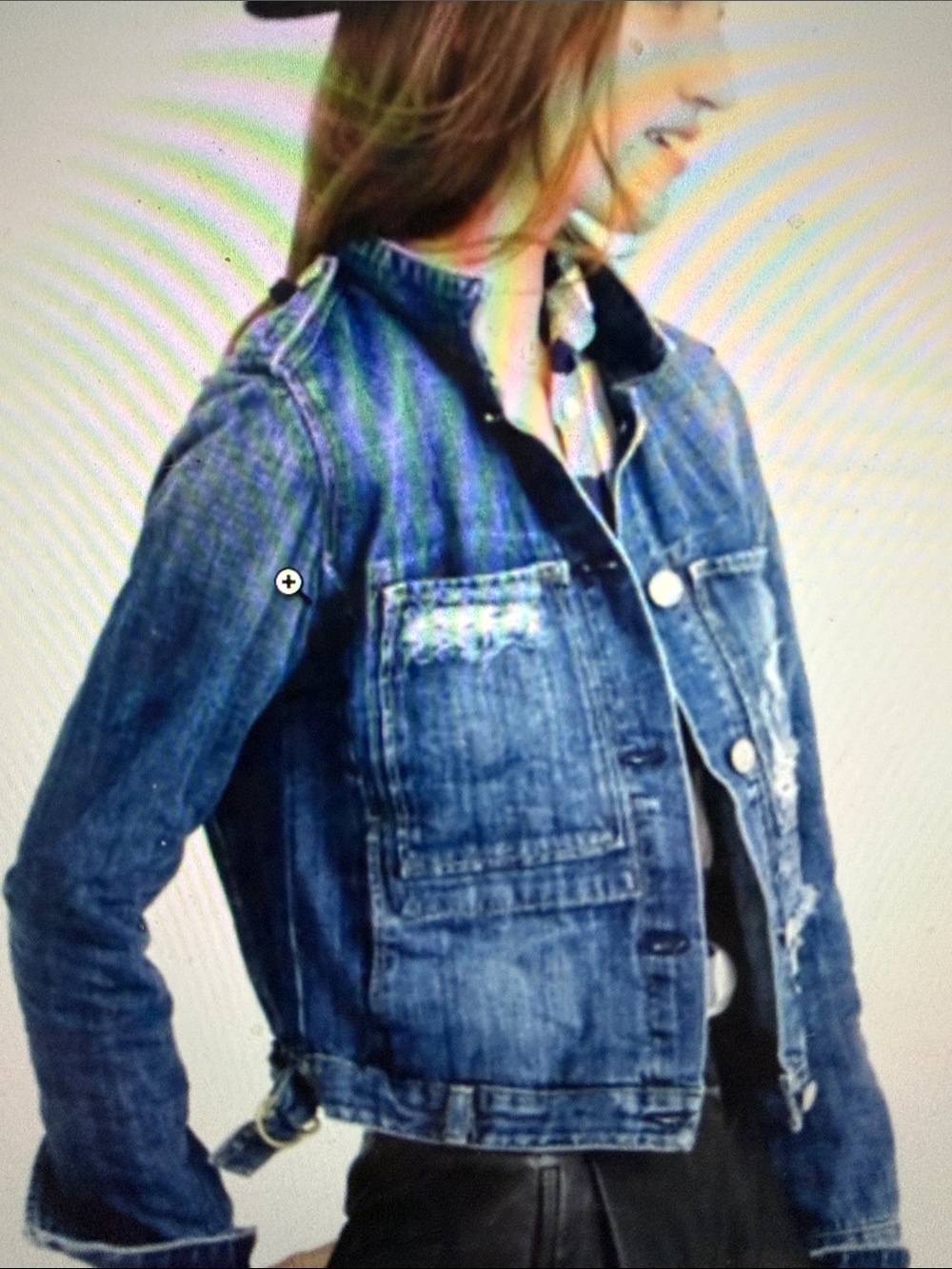 NWOT McGuire Denim Distressed Jacket in XS Blue